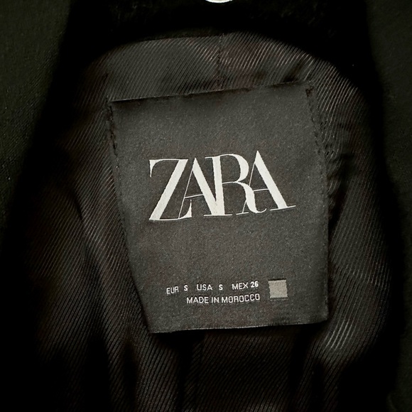 Zara Small Belted Double Breasted Vest Blazer - Black - Picture 3 of 12